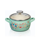 Metalac „Vilin Konjic“ 16 cm / 2,2 l – Emaillierter Kochtopf mit Glasdeckel